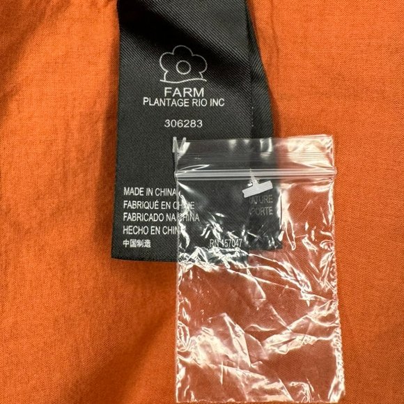 NWOT Farm Rio 100% Linen Burnt Orange Lightweight Oversized Blazer M - Picture 8 of 8